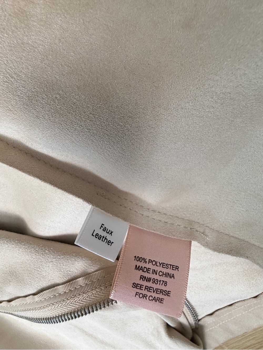 Philosophy Light Cream Asymmetrical Zip Leather Jacket - Picture 6 of 6